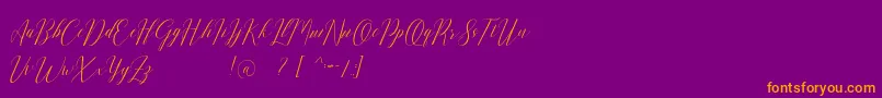 Шрифт Romarya dafont – оранжевые шрифты на фиолетовом фоне