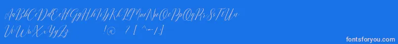 フォントRomarya dafont – ピンクの文字、青い背景