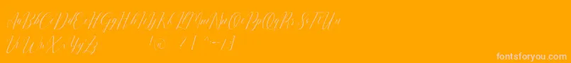 Romarya dafont Font – Pink Fonts on Orange Background