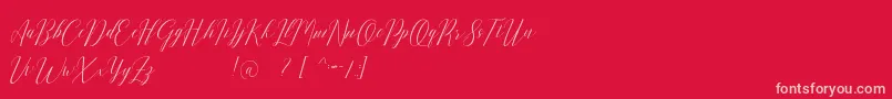 フォントRomarya dafont – 赤い背景にピンクのフォント