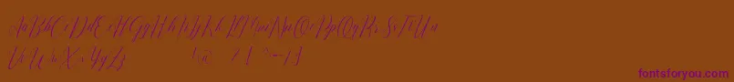 Romarya dafont-Schriftart – Violette Schriften auf braunem Hintergrund