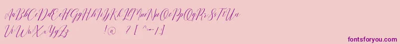 Шрифт Romarya dafont – фиолетовые шрифты на розовом фоне
