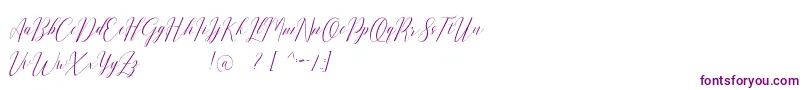 Шрифт Romarya dafont – фиолетовые шрифты на белом фоне