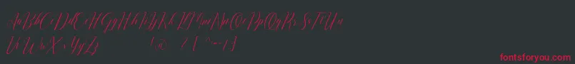 Шрифт Romarya dafont – красные шрифты на чёрном фоне