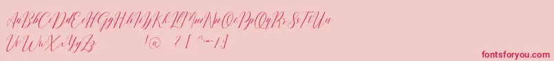 Шрифт Romarya dafont – красные шрифты на розовом фоне