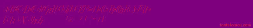 Romarya dafont Font – Red Fonts on Purple Background