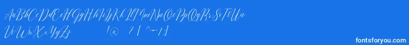 Romarya dafont Font – White Fonts on Blue Background