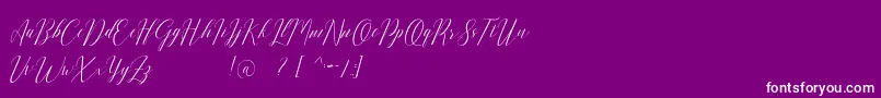 Romarya dafont-fontti – valkoiset fontit violetilla taustalla