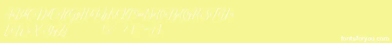 Romarya dafont Font – White Fonts on Yellow Background