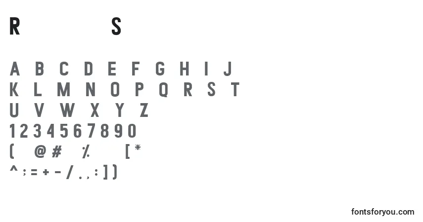A fonte Romedhal Sans – alfabeto, números, caracteres especiais