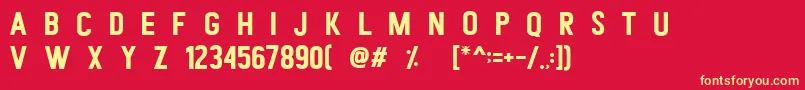 Romedhal Sans Font – Yellow Fonts on Red Background