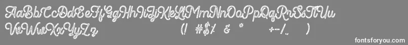 Romedhal Script Stamp Font – White Fonts on Gray Background