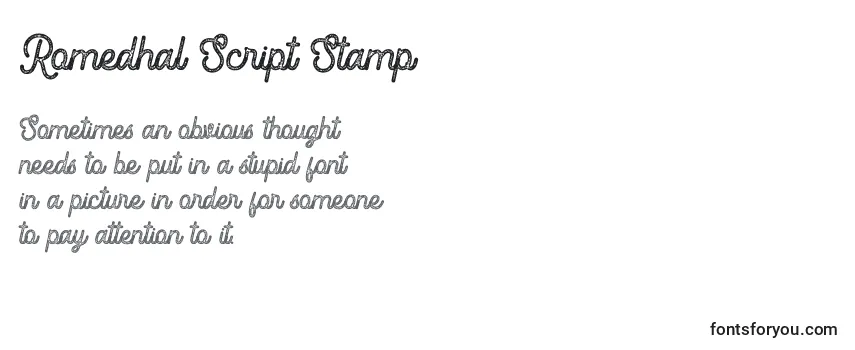 フォントRomedhal Script Stamp