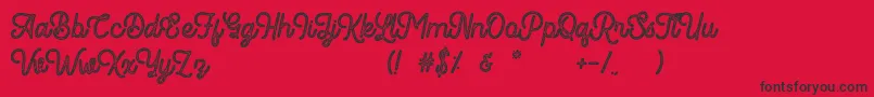 Romedhal Script Stamp Font – Black Fonts on Red Background