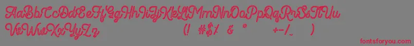 Romedhal Script Stamp Font – Red Fonts on Gray Background