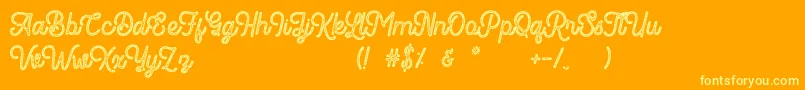 Más sobre la fuente Romedhal Script Stamp fuente Romedhal Script Stamp – Fuentes Amarillas Sobre Fondo Naranja