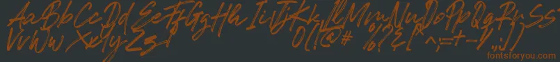 Romeo Fans Font – Brown Fonts on Black Background