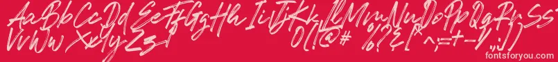 Romeo Fans Font – Pink Fonts on Red Background