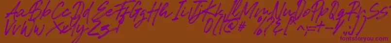 Romeo Fans Font – Purple Fonts on Brown Background
