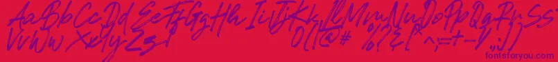 Romeo Fans Font – Purple Fonts on Red Background