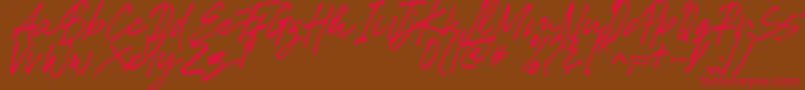 Romeo Fans Font – Red Fonts on Brown Background