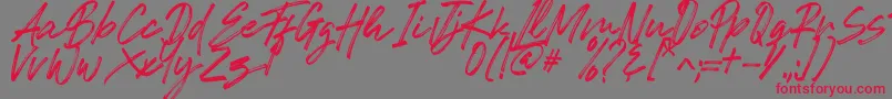 Romeo Fans Font – Red Fonts on Gray Background