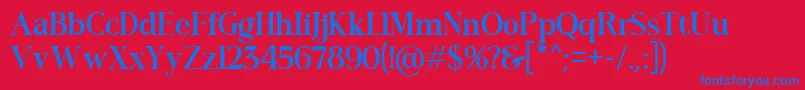 Romerio Font – Blue Fonts on Red Background