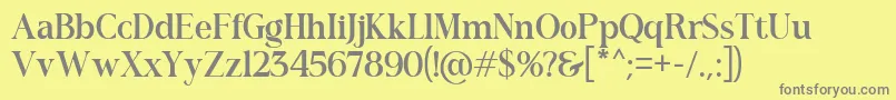 Romerio Font – Gray Fonts on Yellow Background