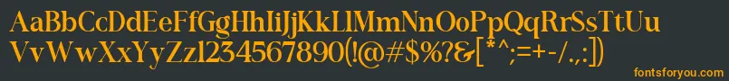 フォントRomerio – 黒い背景にオレンジの文字
