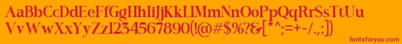 フォントRomerio – オレンジの背景に赤い文字