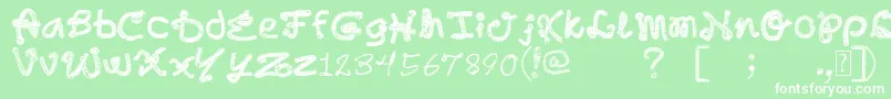 フォントRomerRosellon – 緑の背景に白い文字