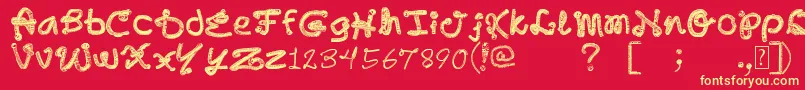 RomerRosellon Font – Yellow Fonts on Red Background