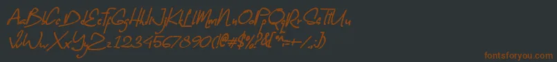 Romi Diorama-fontti – ruskeat fontit mustalla taustalla