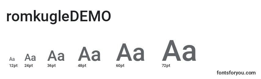 Размеры шрифта RomkugleDEMO (139089)