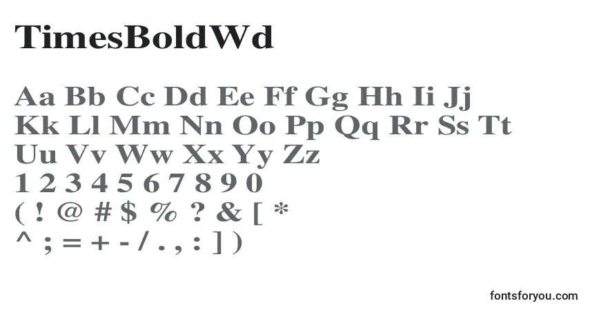 TimesBoldWdフォント–アルファベット、数字、特殊文字