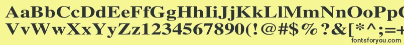 TimesBoldWd Font – Black Fonts on Yellow Background