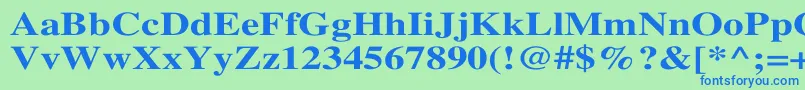 TimesBoldWd Font – Blue Fonts on Green Background
