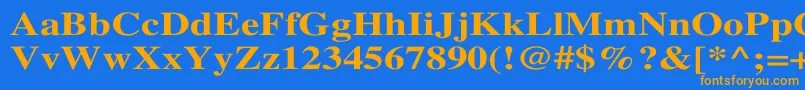 TimesBoldWd Font – Orange Fonts on Blue Background