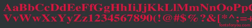 TimesBoldWd Font – Red Fonts on Black Background