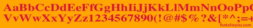 フォントTimesBoldWd – オレンジの背景に赤い文字