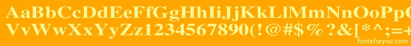 フォントTimesBoldWd – オレンジの背景に黄色の文字