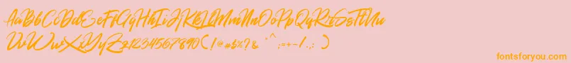 Rommantis Font – Orange Fonts on Pink Background