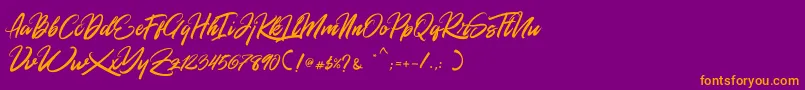 Rommantis Font – Orange Fonts on Purple Background