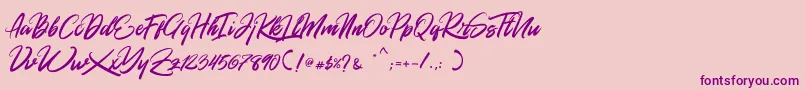 Rommantis Font – Purple Fonts on Pink Background