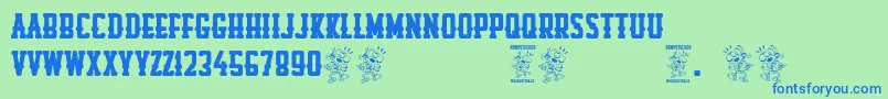 Rompetechos Font – Blue Fonts on Green Background