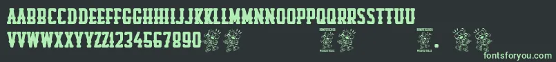 Rompetechos Font – Green Fonts on Black Background