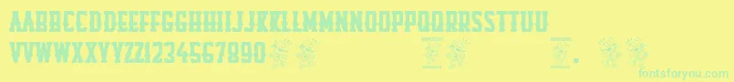 Rompetechos Font – Green Fonts on Yellow Background