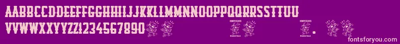 Rompetechos Font – Pink Fonts on Purple Background