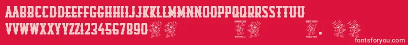 Rompetechos Font – Pink Fonts on Red Background