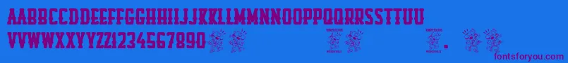Rompetechos Font – Purple Fonts on Blue Background